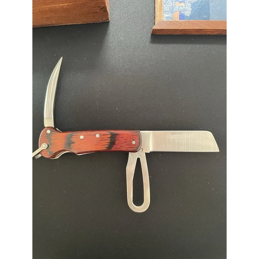 Authentic Models Captain's PocketKnife Maritime Tool Blade Marlin Spike & Sheath